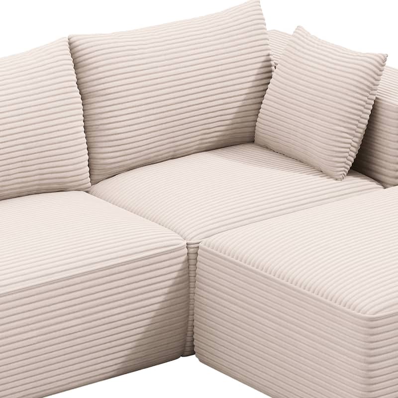 108" Modular Sectional Couch with L-Shape Chaise, Modern Cloud Sectional Sofa with Deep Seat