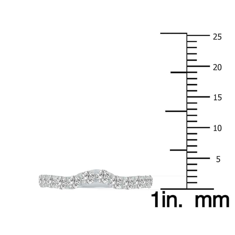 Marquee Jewels 5/8 Carat TW Round Lab Grown Diamond Wedding Band in 14K White Gold
