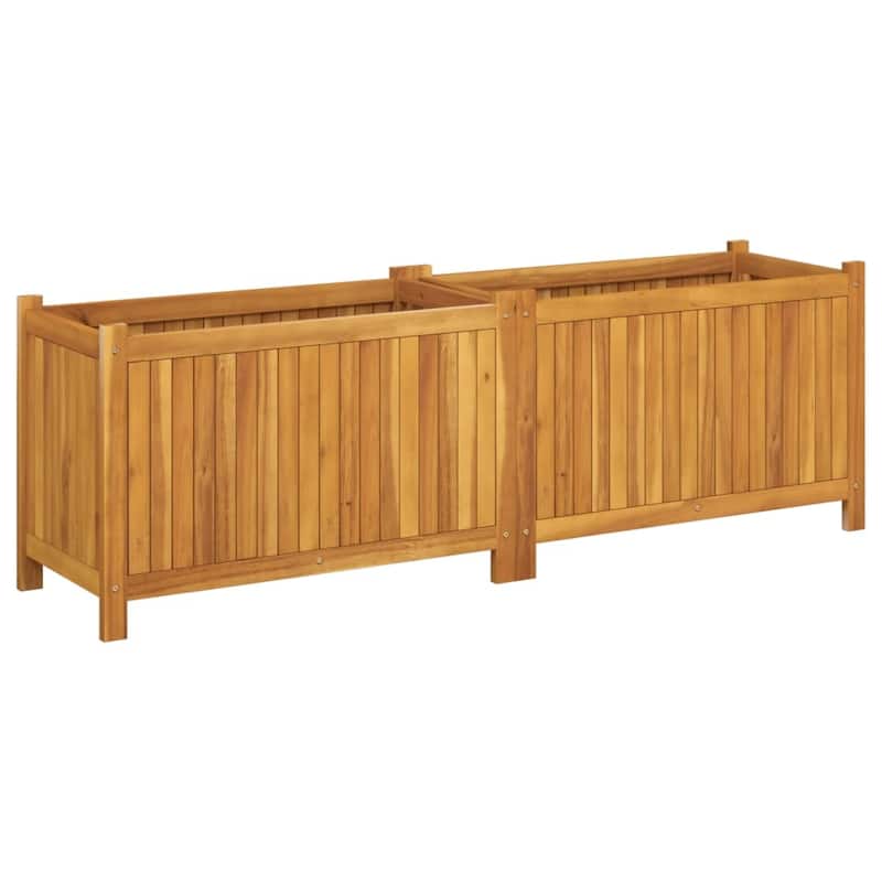 vidaXL Garden Planter with Liner Outdoor Flower Pot Box Solid Wood Acacia