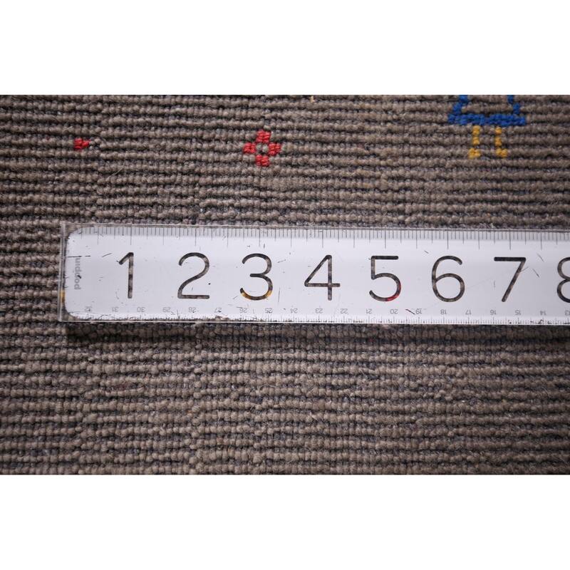 Gabbeh Oriental Area Rug Hand-Knotted Tribal Brown Wool Carpet - 7'8"x 9'9"