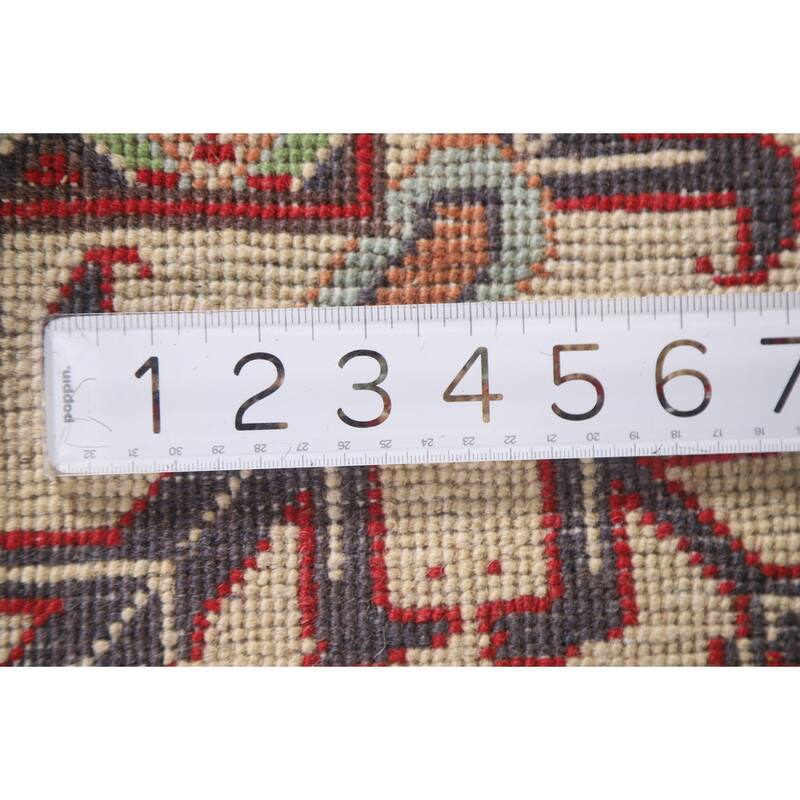 Hand Knotted Oriental 100% Wool Carpet Traditional Geometric Red Kazak Area Rug - 9' 8'' X 6' 6''