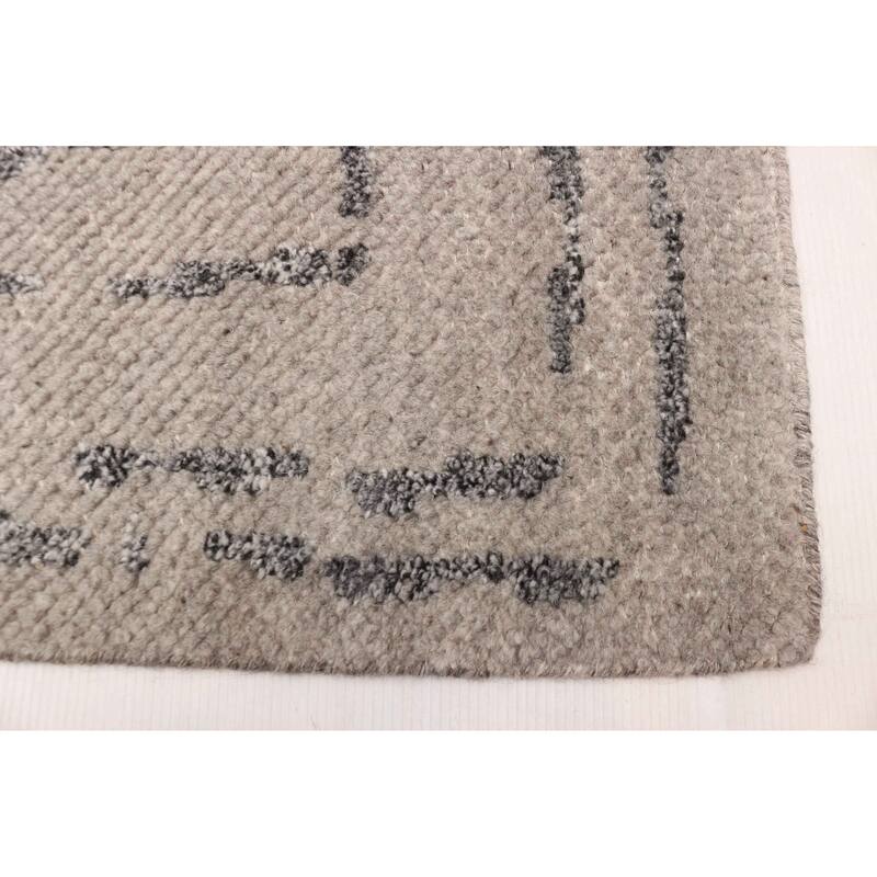 ECARPETGALLERY Hand-knotted Tangier Grey Wool Rug - 5'4 x 7'6