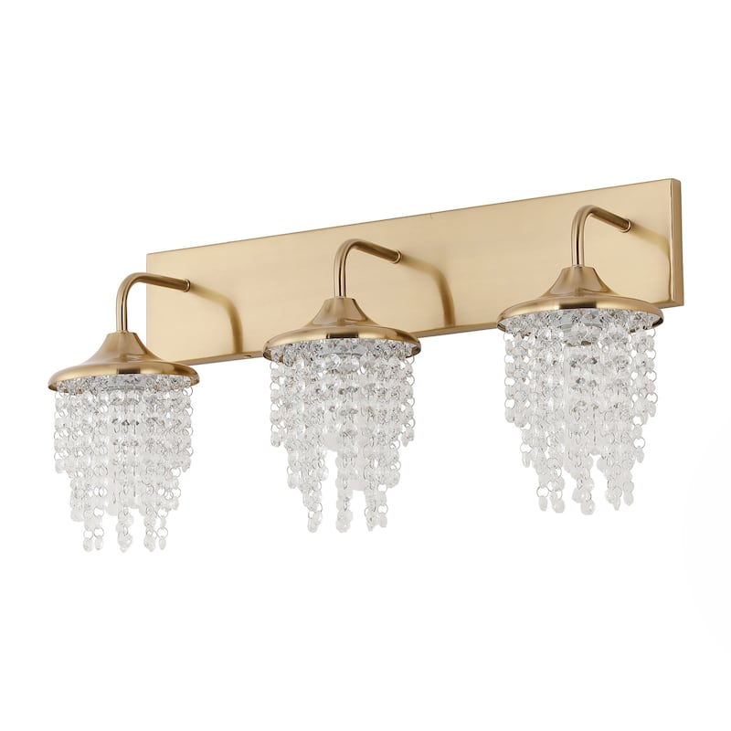 Modern 3-Light Crystal Dimmable Wall Vanity Light Fixture - 25.5-inch W x 11-inch H