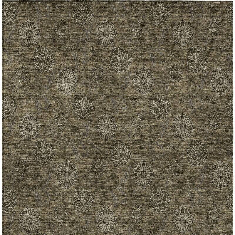 HomeRoots Floral Transitional Rectangle Outdoor Rug