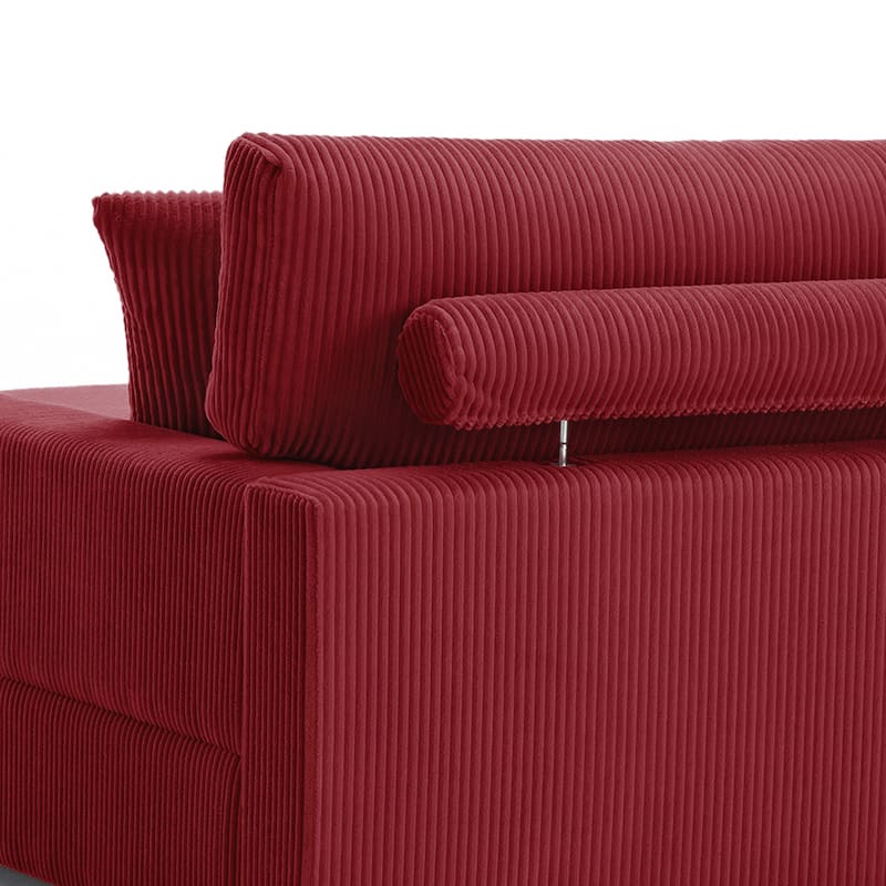 Corduroy Chaise Lounge Chair Upholstered Indoor Lounger Sofa