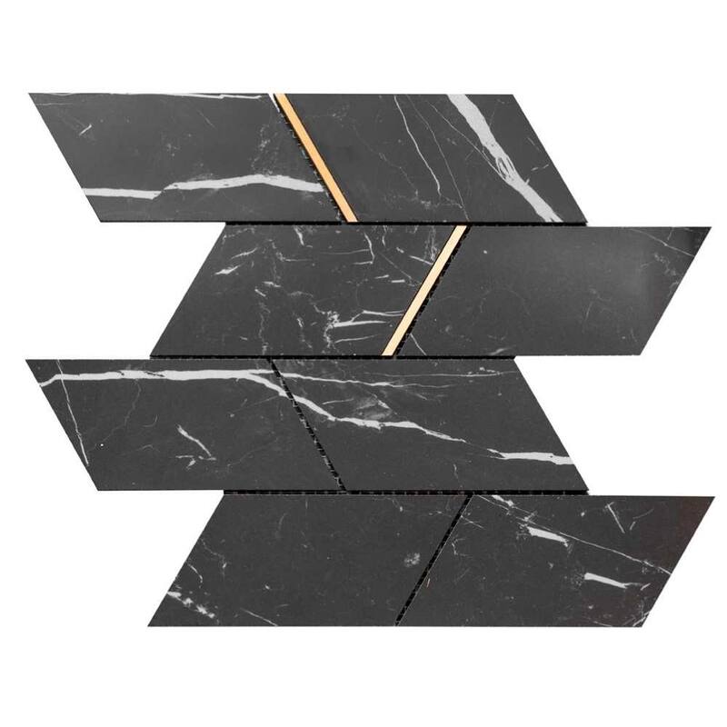 The Tile Life Stately Avenue 11x12 Nero Marquina Porcelain Floor & Wall Tile