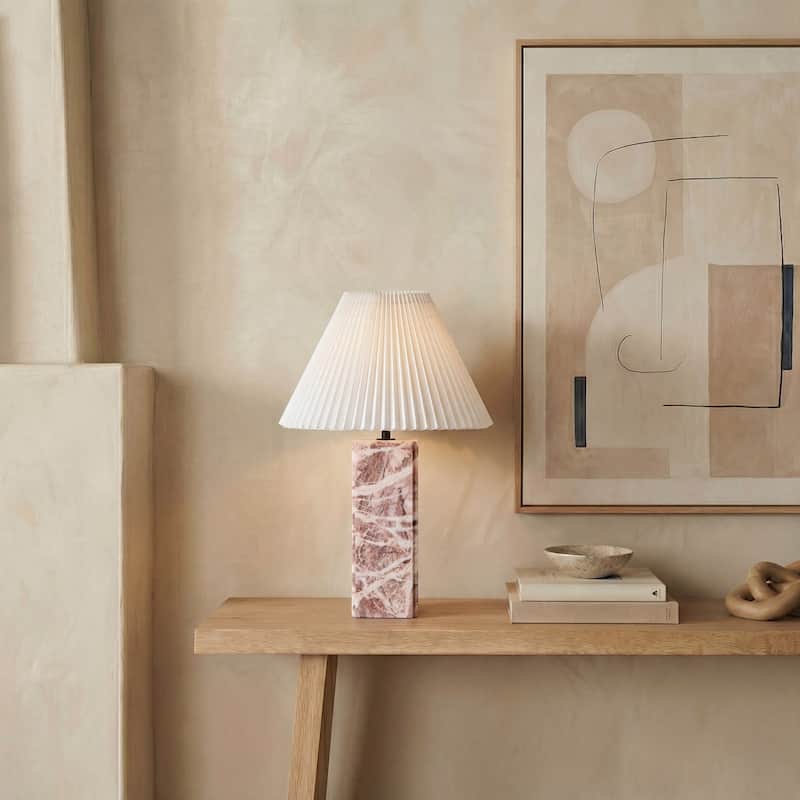 SAFAVIEH Couture Mackenzie Square Marble Table Lamp - 16"W x 16"D x 25"H