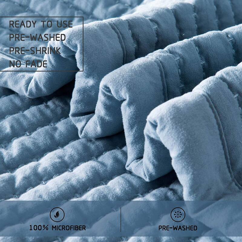 KASENTEX Quilt Set Soft Bedspread - Light Weight, Stone Washed, Down Alternative Fill, Machine Washable