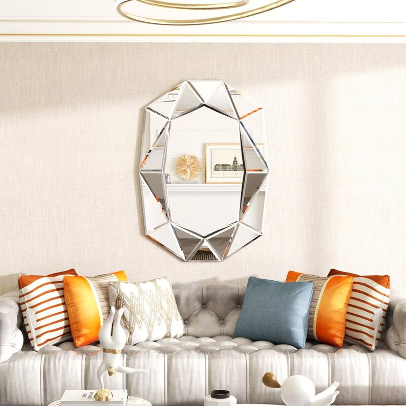 Wall Accent Mirror with Beveled Diamond Edge - 28" x 39"x 1"