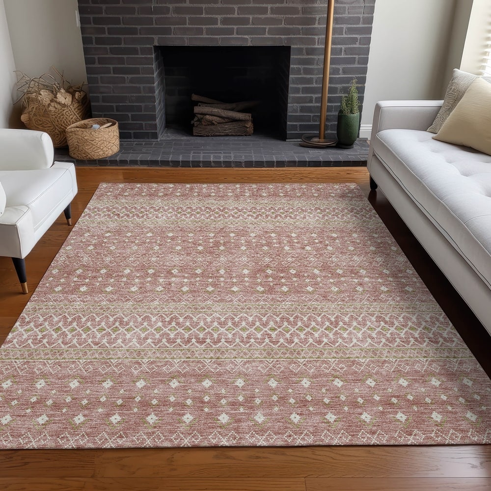 Machine Washable Indoor/ Outdoor Chantille Morrocan Boho Rug