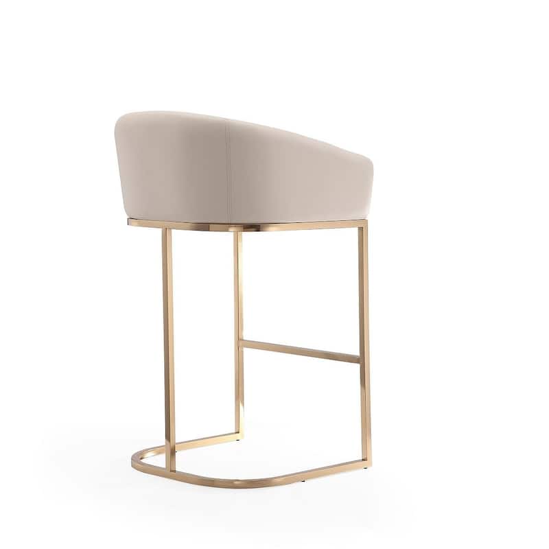 Manhattan Comfort Louvre 40 in. Titanium Gold Stainless Steel Barstool (Set of 3)