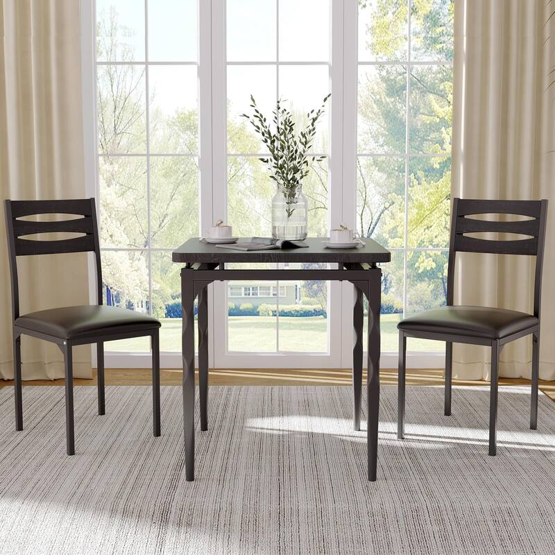 3 Piece Dining Table Set, with Spiral Legs