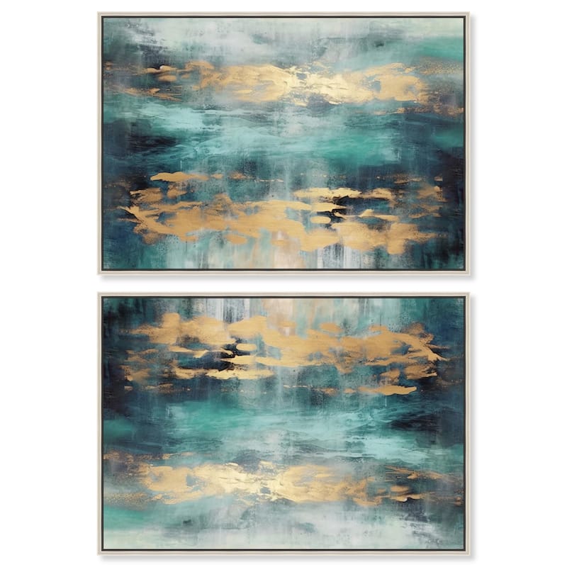 Summer Wine table Canvas by Art Remedy - 20" x 24" - Gold