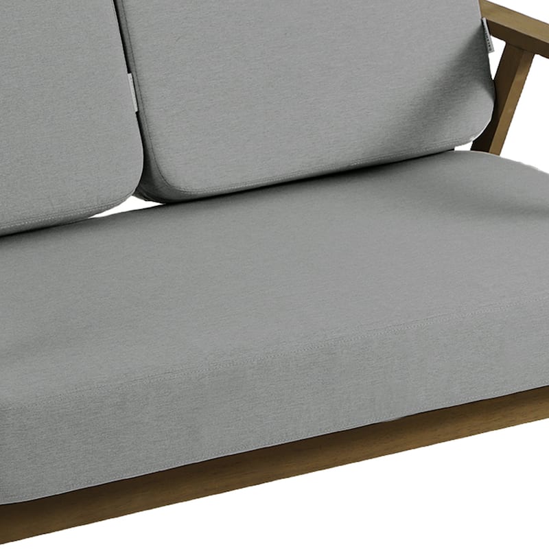 Modern Wood Outdoor Patio Sofa Loveseat with Cushion