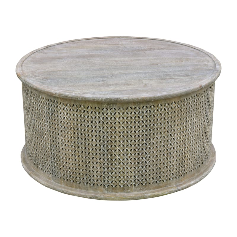 Sumter 36-inch Diameter Mango Wood Drum Coffee Table