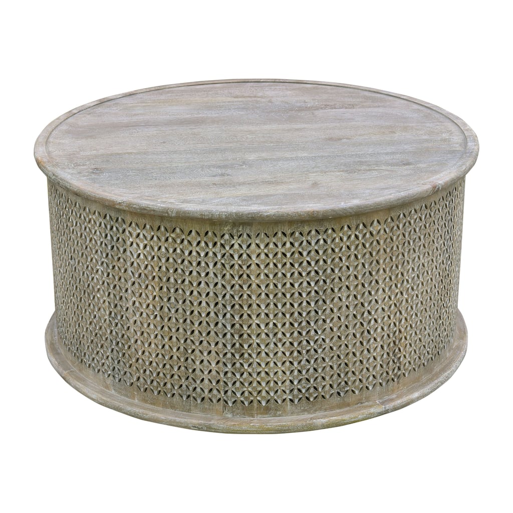 Sumter 36-inch Diameter Mango Wood Drum Coffee Table