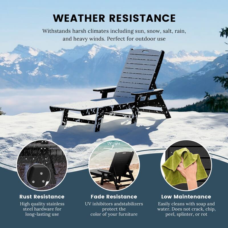 Laguna Hdpe All Weather Outdoor Patio Pool Reclining Chaise Lounge