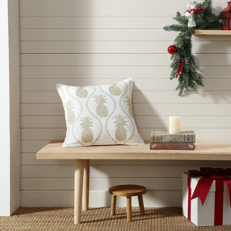 Tommy Bahama Golden Pineapples Gold Throw Pillow