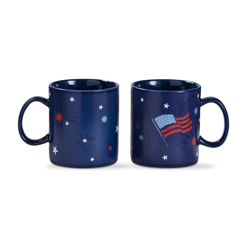 Fireworks Heat Changing Mug - 20oz Ceramic Drinkware, Summer Blue Multi, Hand Wash Only, 4.73" H x 3.89" Dia
