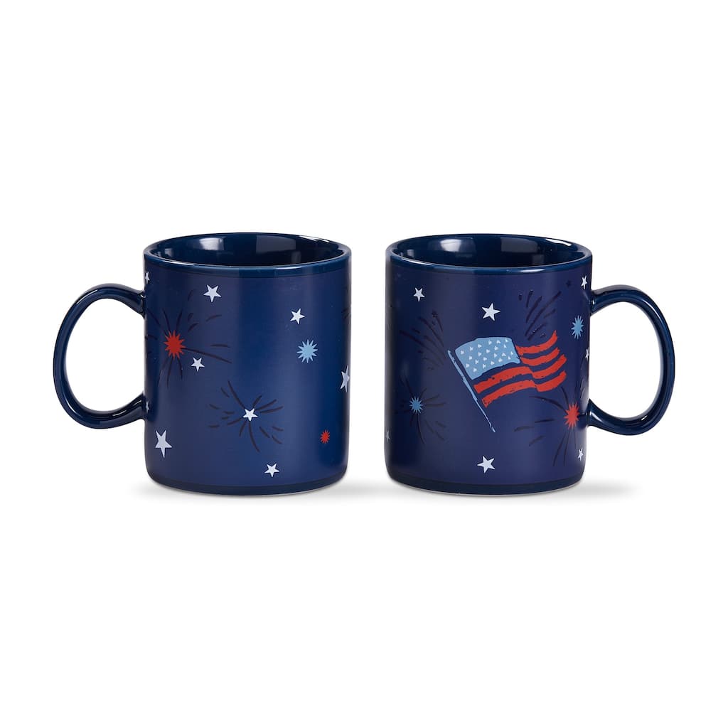 Fireworks Heat Changing Mug - 20oz Ceramic Drinkware, Summer Blue Multi, Hand Wash Only, 4.73" H x 3.89" Dia