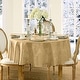 preview thumbnail 15 of 48, Elrene Barcelona Damask Elegant Fabric Tablecloth 60"x84" Oval - Gold