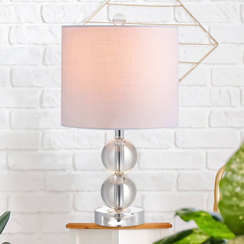 Flora 17.5" Crystal LED Table Lamp, Clear by JONATHAN Y