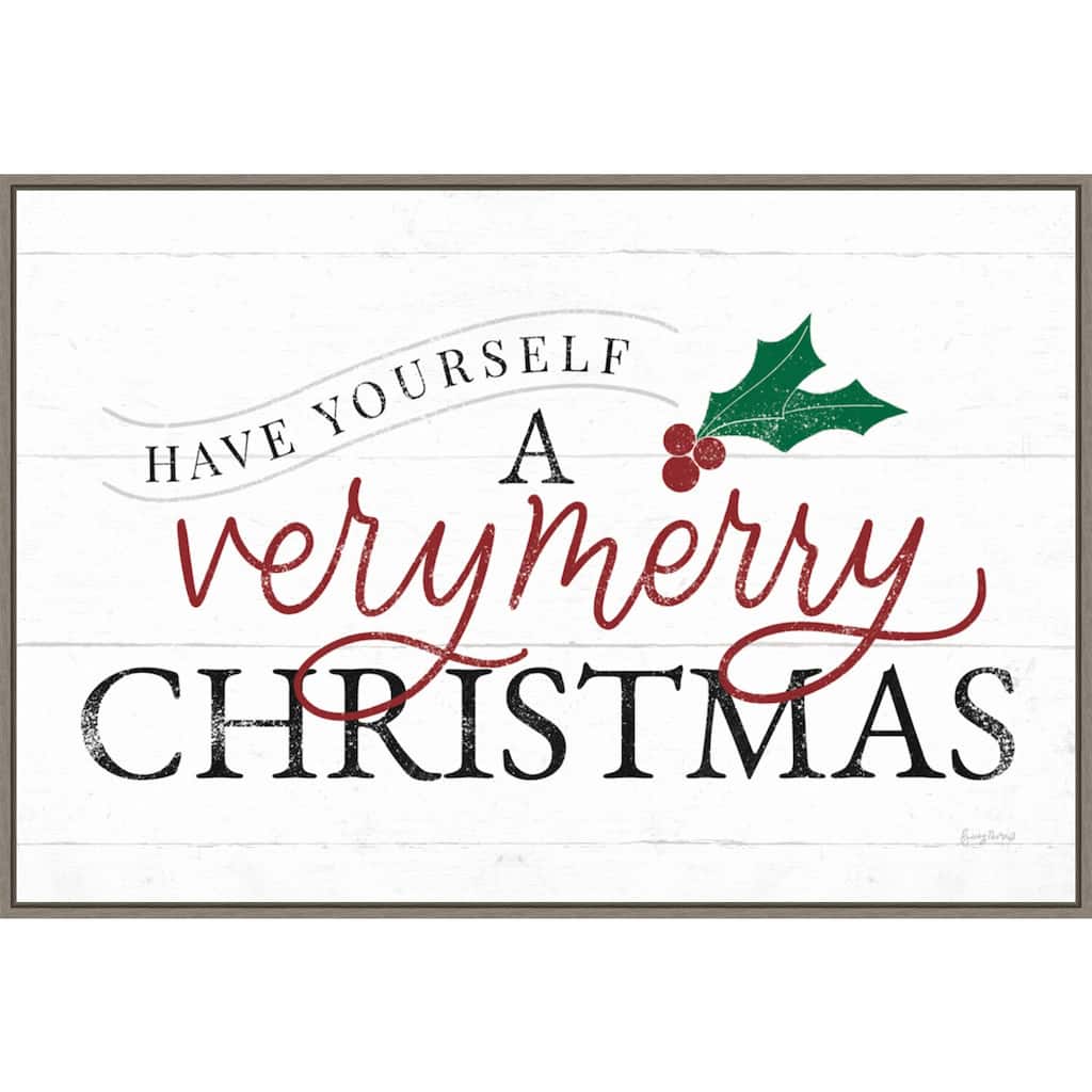 Vintage Christmas IV RG by Becky Thorns Canvas Art Framed - 33 x 23 in