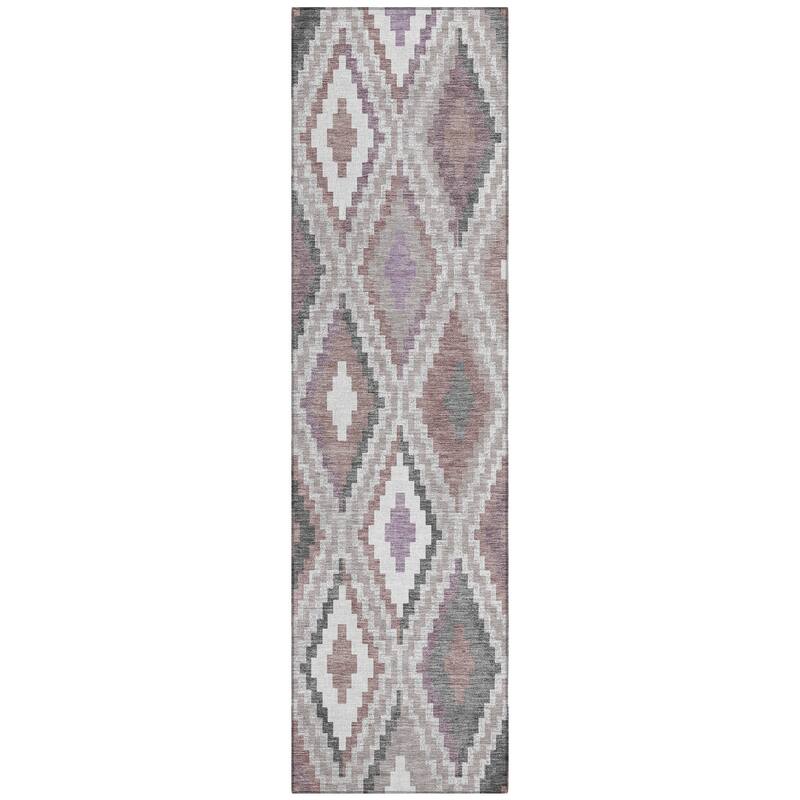 Machine Washable Indoor/ Outdoor Global Geo Chantille Rug