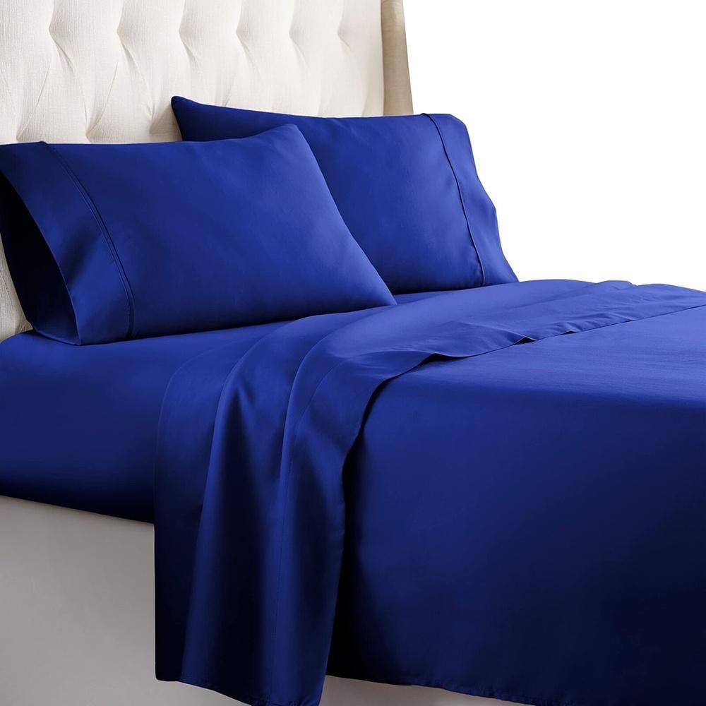 3pc Twin Deep Pocket Bed Sheets Extra Soft Breathable Royal Blue