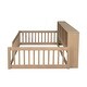 preview thumbnail 20 of 34, Wood Twin XL Size Floor Bed with Storage Cabinets and USB Ports, Solid Wood Bedframe w/Fence, No Box Spring Needed