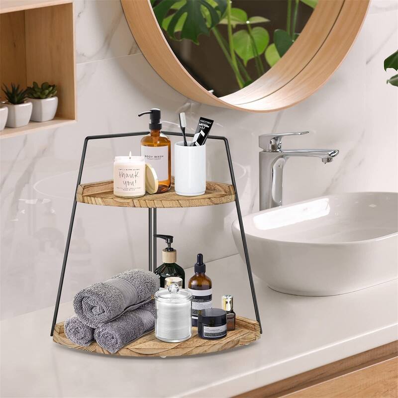 2 Tier Bathroom Counter Organizer - 10"D x 14.7"W x 13.8"H