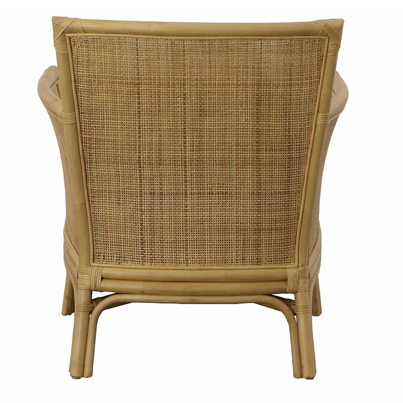 Woven Rattan Accent Chair with Cushions - 33" - Brown and White