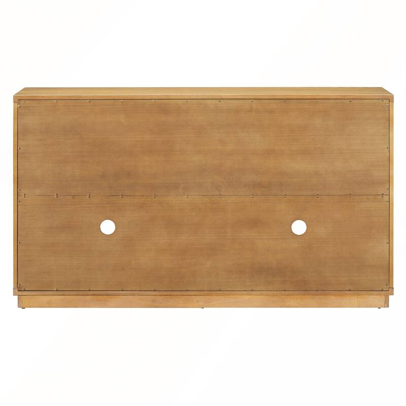 4 Doors Large Storage Sideboard Buffet Cabinet with Glass Doors