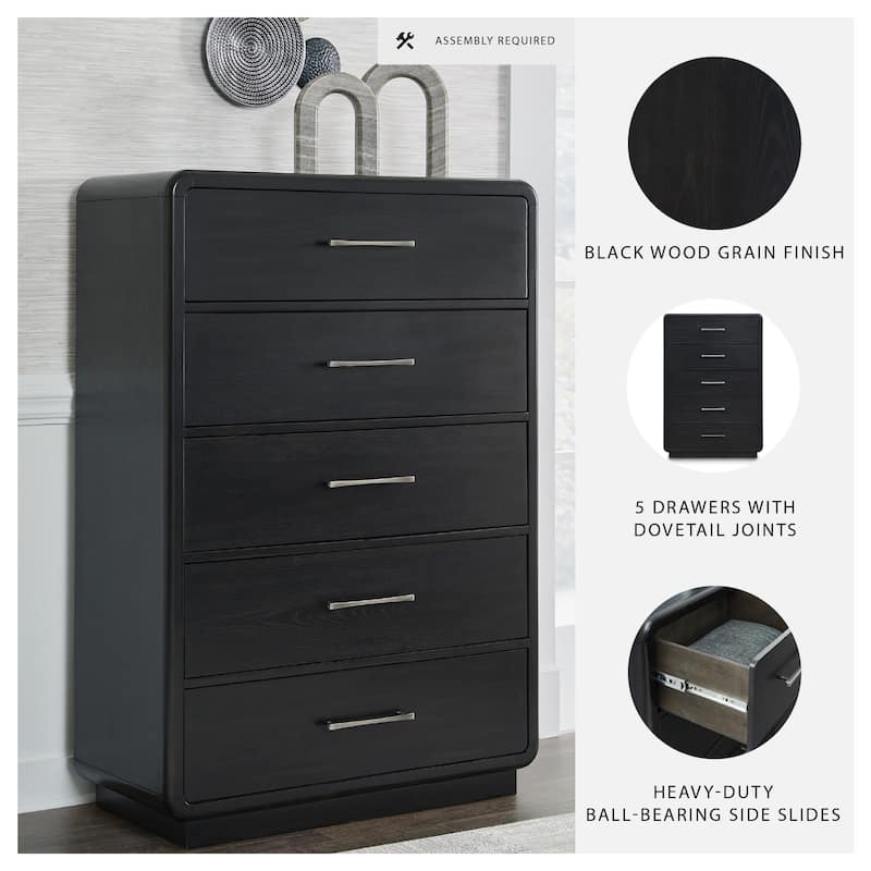 Signature Design by Ashley Rowanbeck Black Chest of Drawers
