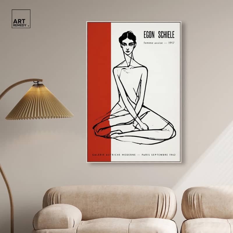 Schiele's Red and White Canvas by Art Remedy