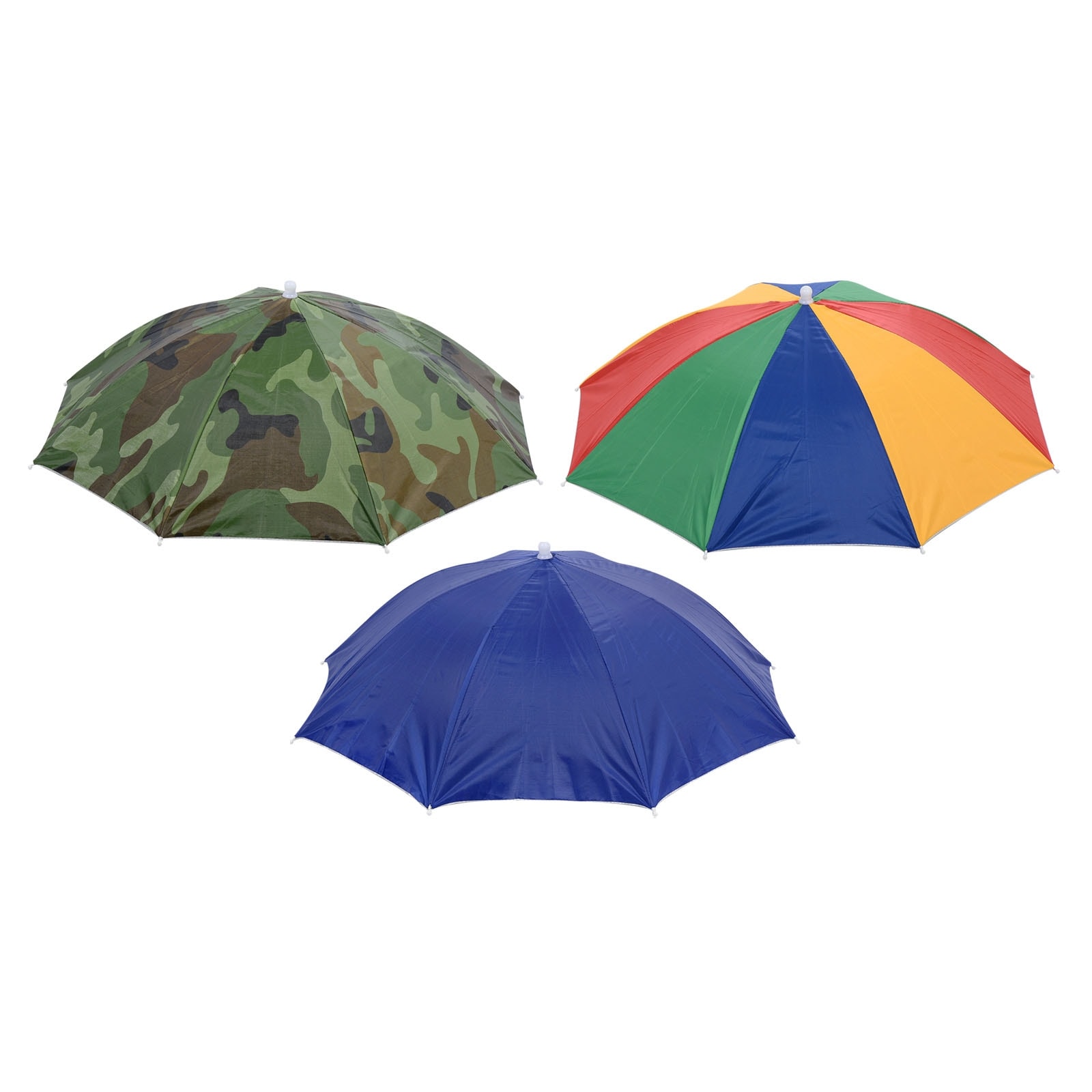 2Pcs 20 Fishing Umbrella Hat Folded Sun Rain Cap Head Umbrella