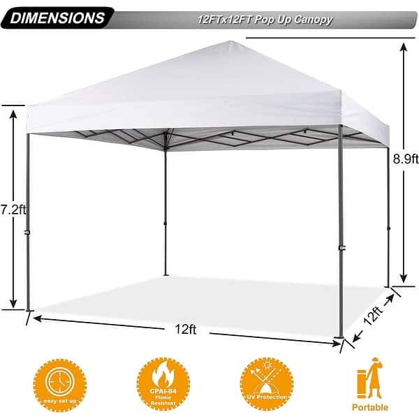 dimension image slide 17 of 26, ABCCANOPY Durable Easy Pop up Canopy Tent Outdoor canopy tent