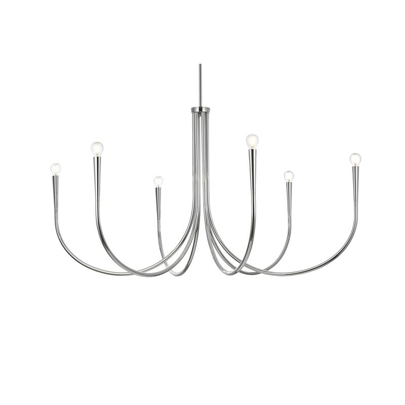 Elegant Lighting LD722D50 Layne 6 Light 50" Wide Taper Candle Style