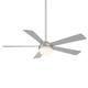Eclipse Indoor and Outdoor 5-Blade Smart Compatible Ceiling Fan 54in with 3000K LED Light Kit and Remote Control - 54 Inches - Brushed Nickel Titanium