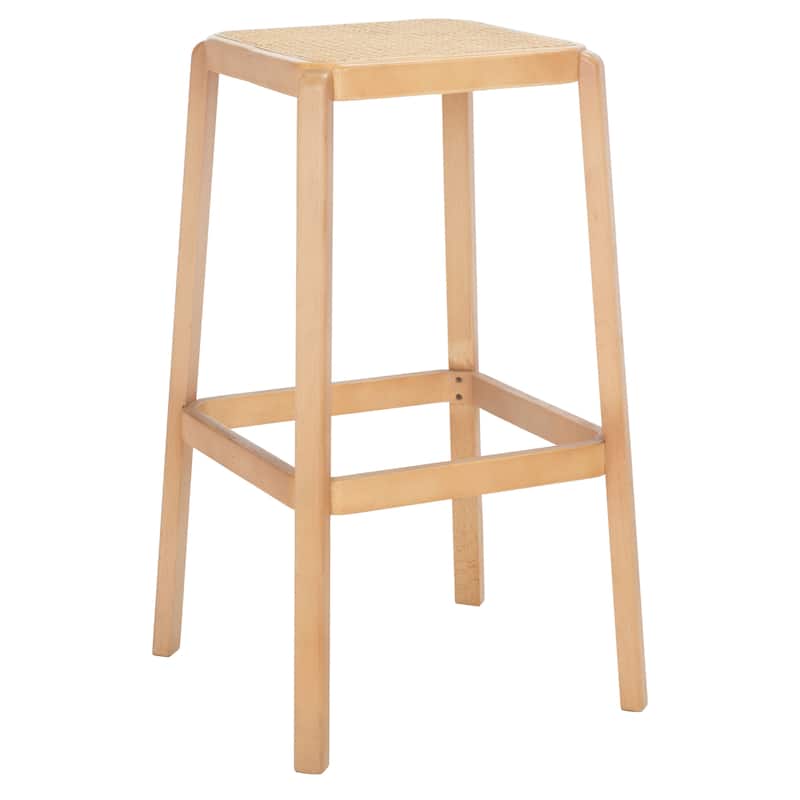 SAFAVIEH Fleta Backless Cane Bar Stool - 18" W x 18" D x 30" H - 18Wx18Dx30H