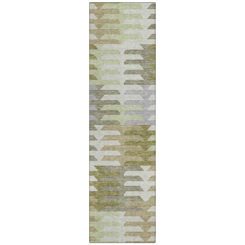 Machine Washable Indoor/ Outdoor Modern Stacks Chantille Rug