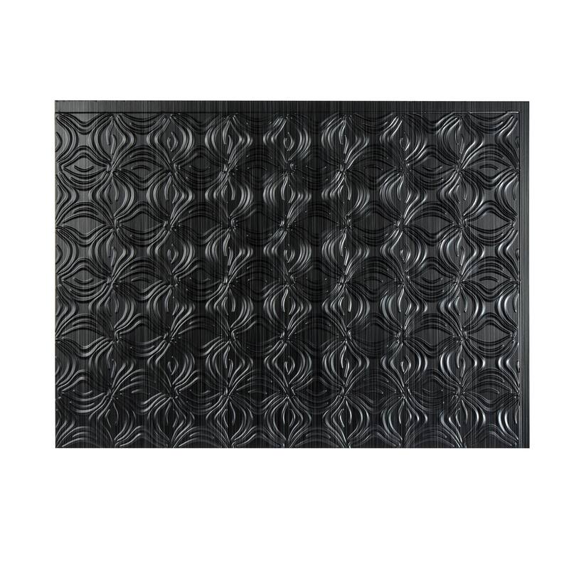 FASÄDE Lotus Decorative Vinyl Backsplash Panel - 5 Pack - Brushed Onyx