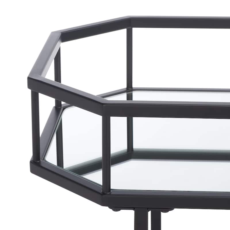 SAFAVIEH Katica 2-Tier Octagon Bar Cart - 29.6" x 16.5" x 29.8" - 30Wx17Dx30H