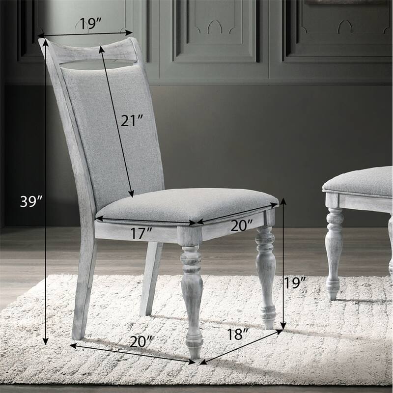 Upholstered Turned Leg Dining Chairs,Set of 2