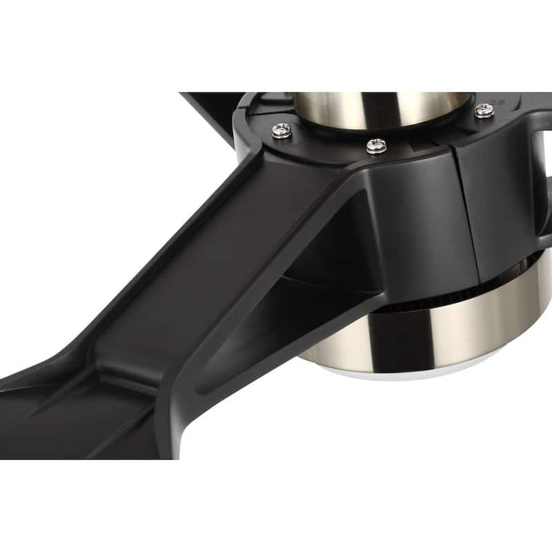 Belen Collection 60-in Three-Blade Brushed Nickel Modern Ceiling Fan with Matte Black Blades - 60 in x 60 in x 13.5625 in