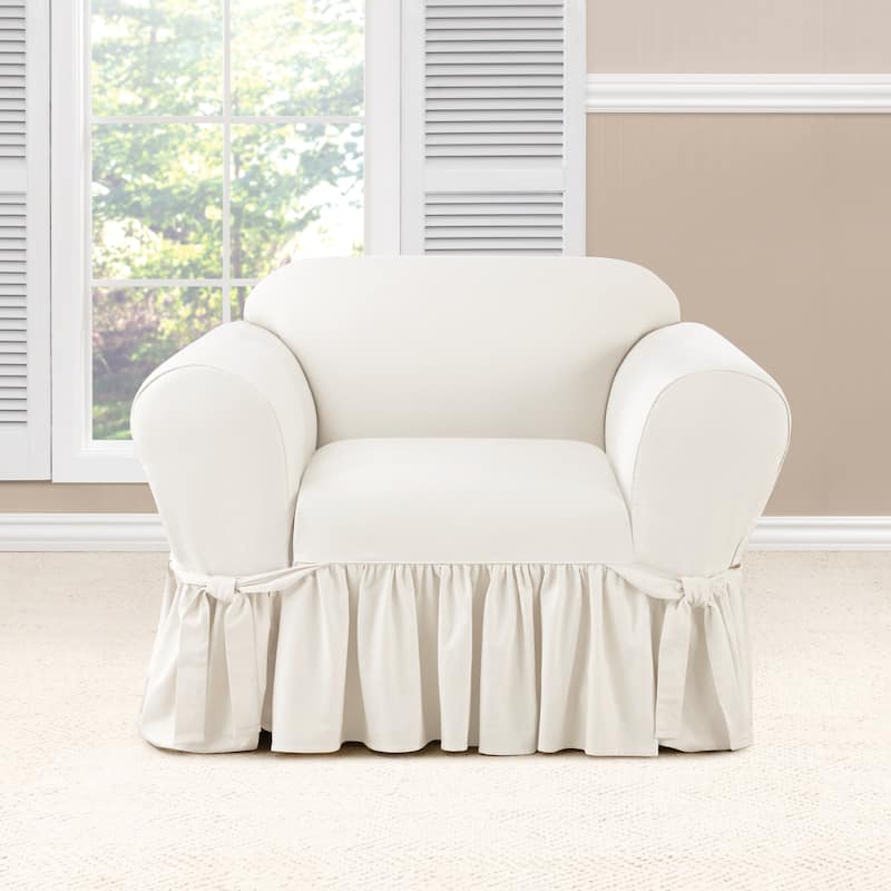 SureFit Essential Twill 1 Piece Chair Slipcover - White