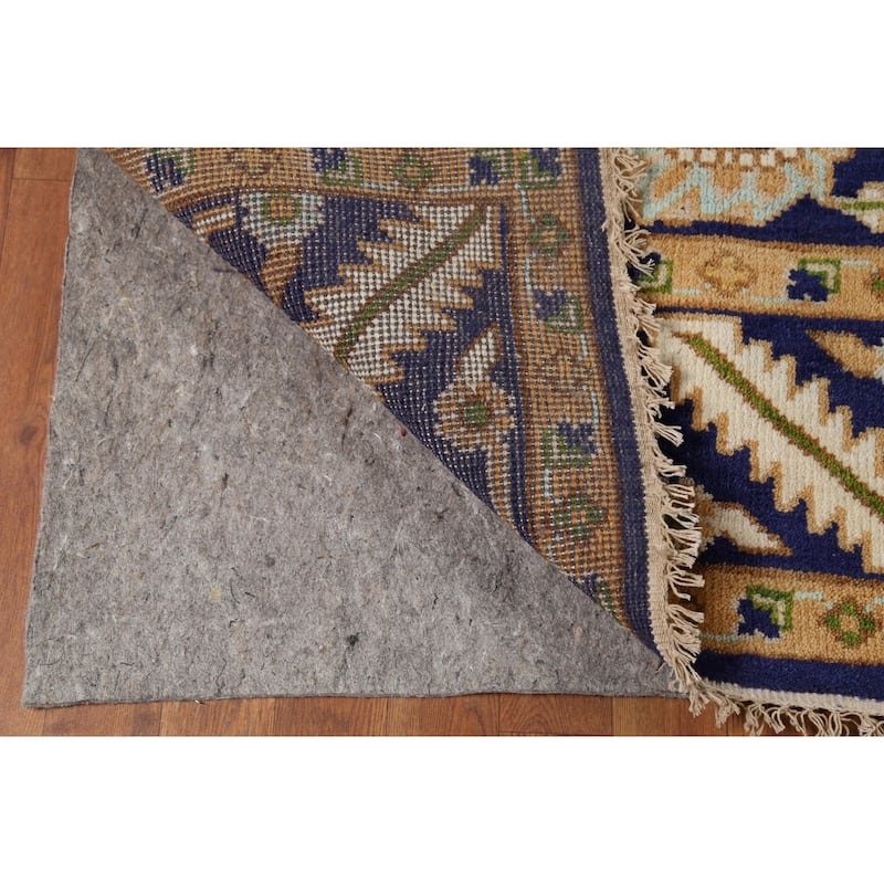 All-Over Blue Oushak Oriental Area Rug Handmade Wool Carpet - 7'11"x 9'9"