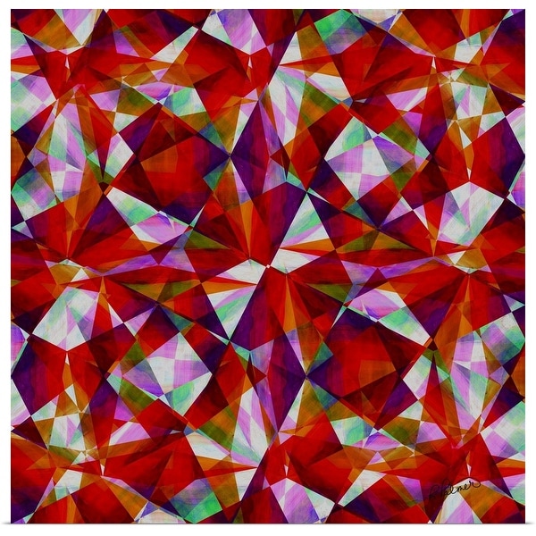 "Clouded Crystals Red Square" Poster Print
