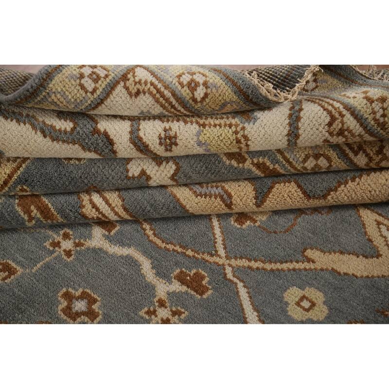 Gray Oushak Oriental Area Rug Handmade Wool Carpet - 7'11"x 9'8"