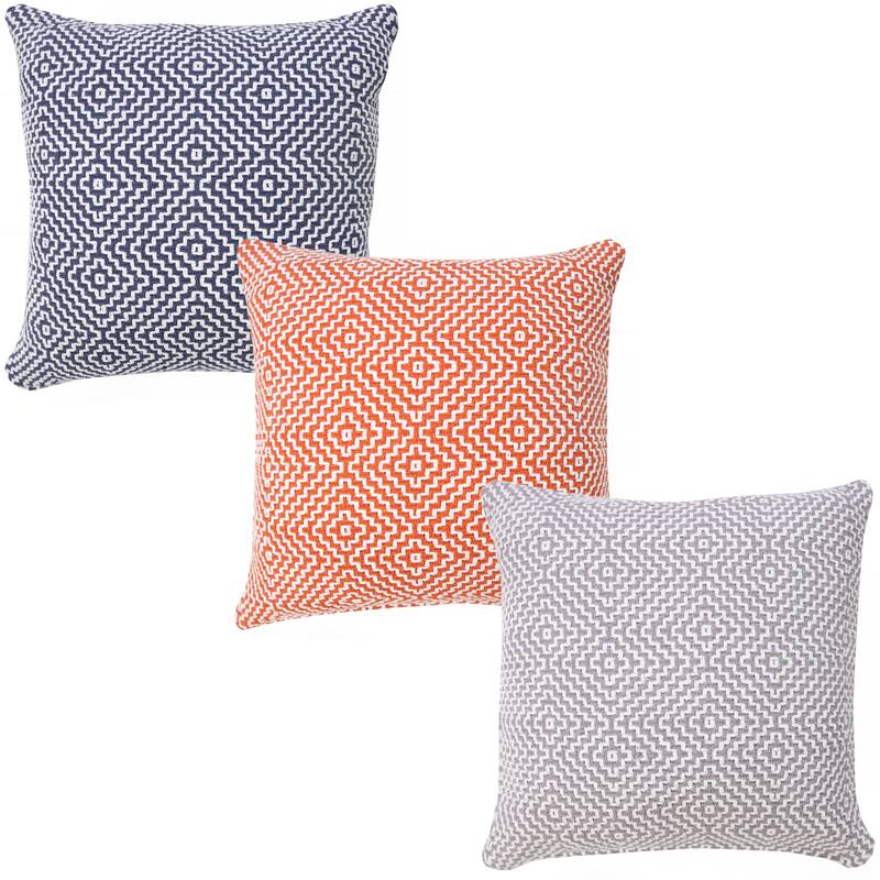 Sevita Diamond Delight Woven Geometric Throw Pillow